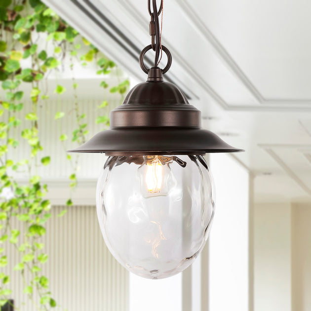 Jonathan Y Manteo 1-Light Outdoor LED Pendant Black 2