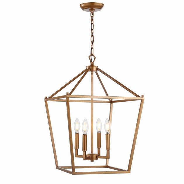 Jonathan Y Pagoda 16 inch 4-Bulb Metal LED Pendant Lantern 3