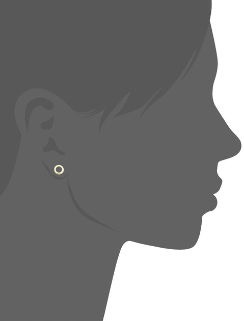 Fremada Minimalist Circle O Stud Earrings Yellow Gold 4