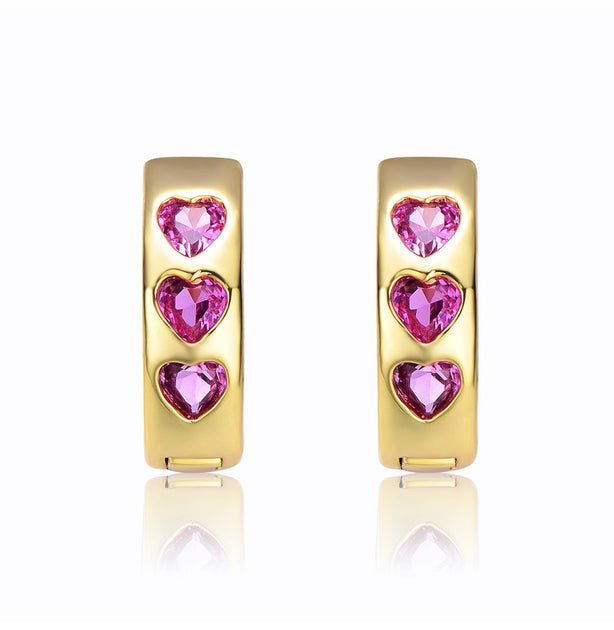 Rachel Glauber Hoop Earrings Pink 15mm 3