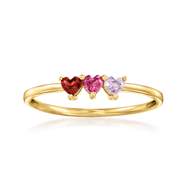 Ross-Simons RS Pure Multi-Gemstone Heart Ring Purple US 10 2