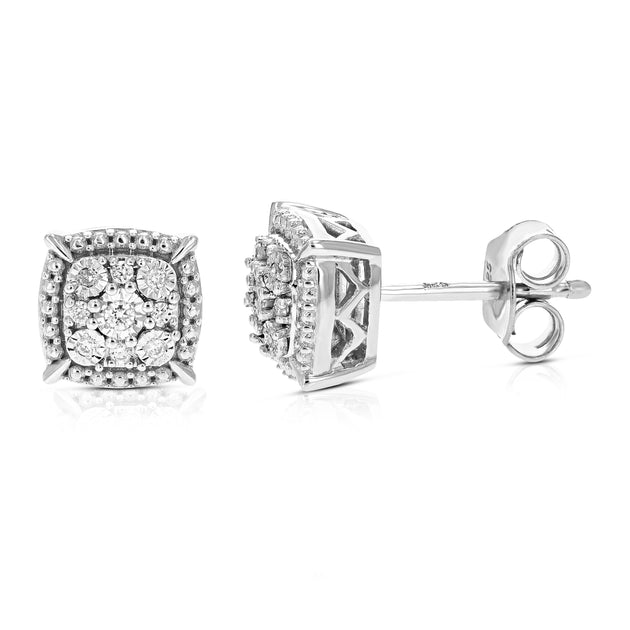 Vir Jewels Lab Grown Diamond Stud Earrings Silver 2