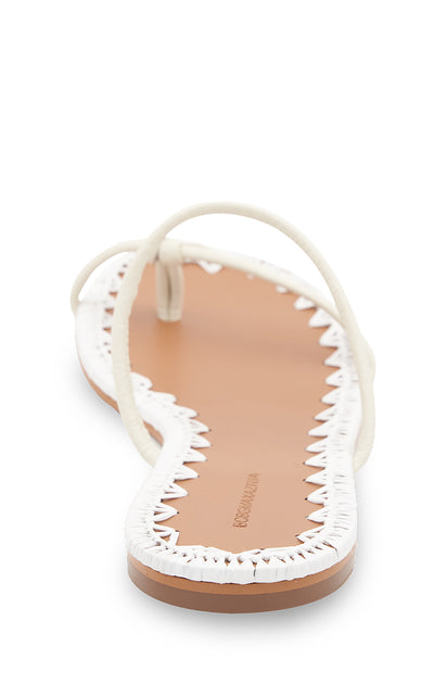 BCBGMAXAZRIA Bali Magnolia Flat Sandal White US 7 4
