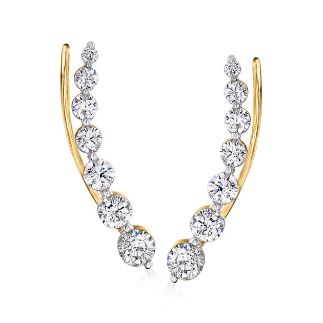 Ross-Simons Diamond Ear Climbers Silver 4