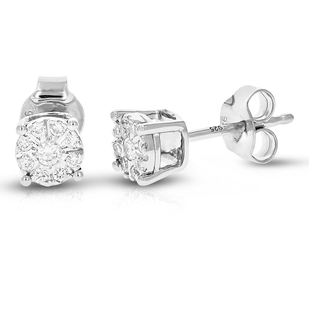 Vir Jewels Lab Grown Diamond Stud Earrings Silver 2