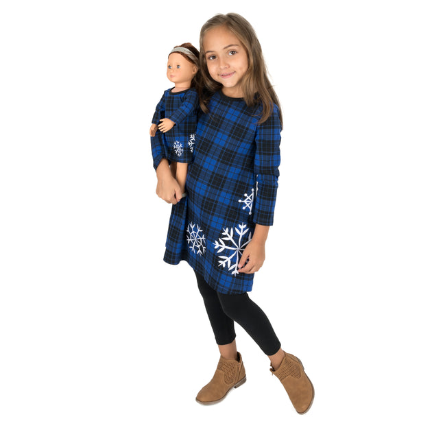 Leveret Girls and Matching Doll Cotton Dress Plaid Multi US 8 2