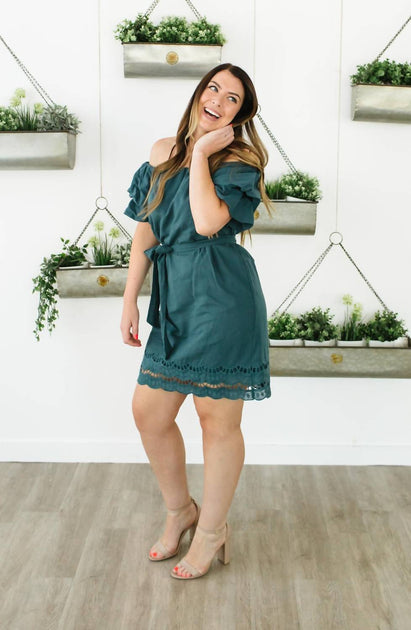 B Collection by Bobeau Diem Dress Green Small 4