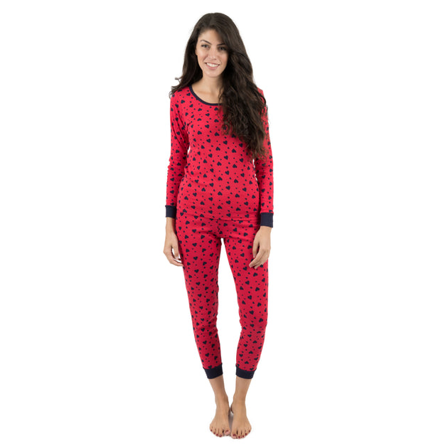 Leveret Womens Two Piece Cotton Pajamas Blue Large 2