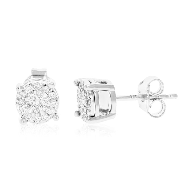 Vir Jewels Lab Grown Diamond Stud Earrings Silver 2