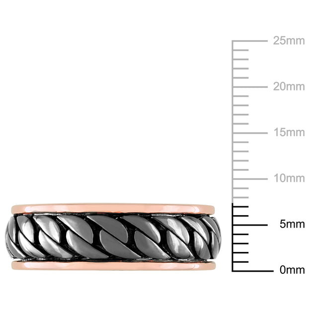 Mimi & Max Ribbed Design Men's Ring Silver US 10 6