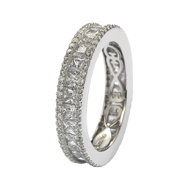 Suzy Levian Bague Eternité Argent Cristal de Zircone US 6.5 4