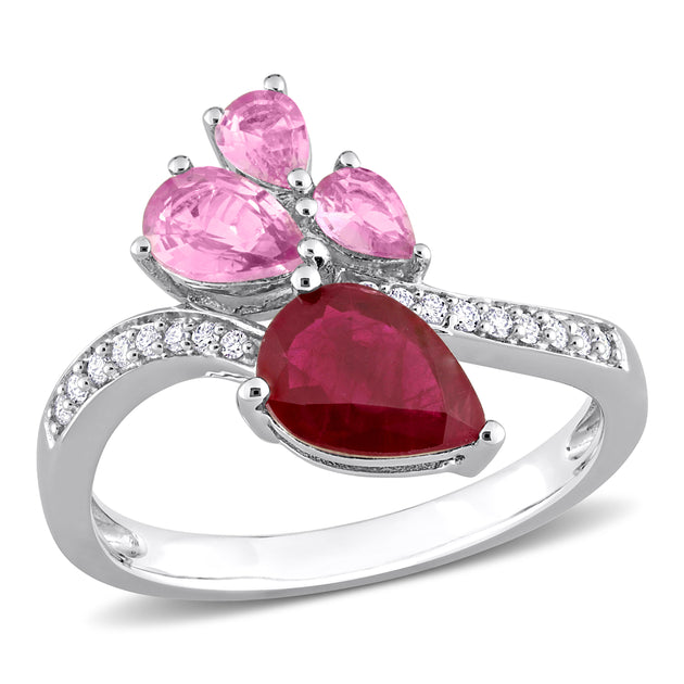 Mimi & Max Toi et Moi Ring Red US 6 2