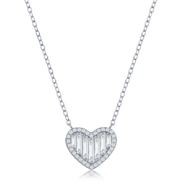 Simona Heart Necklace Silver 3