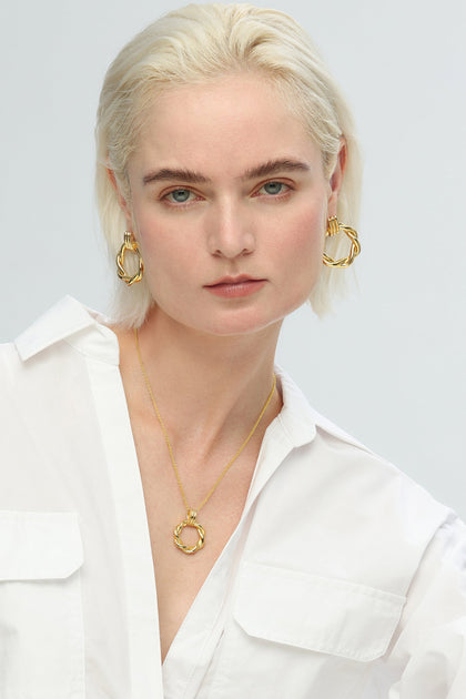 Classicharms Eléa Twisted Hoop Earrings Gold 3