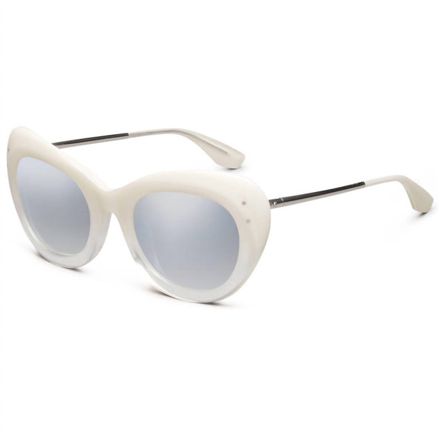 NEW IVI VISION women\'s faye sunglasses in ivory fade/ light blue chrome flash le IVI VISION Faye - Chrome / Light Blue Chrome Flash Lens In  main image 3