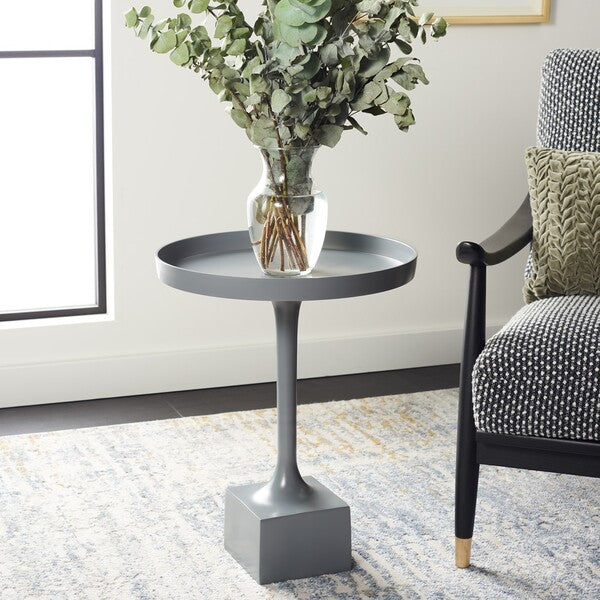 Safavieh Corvus Round Side Table Dark Grey 2