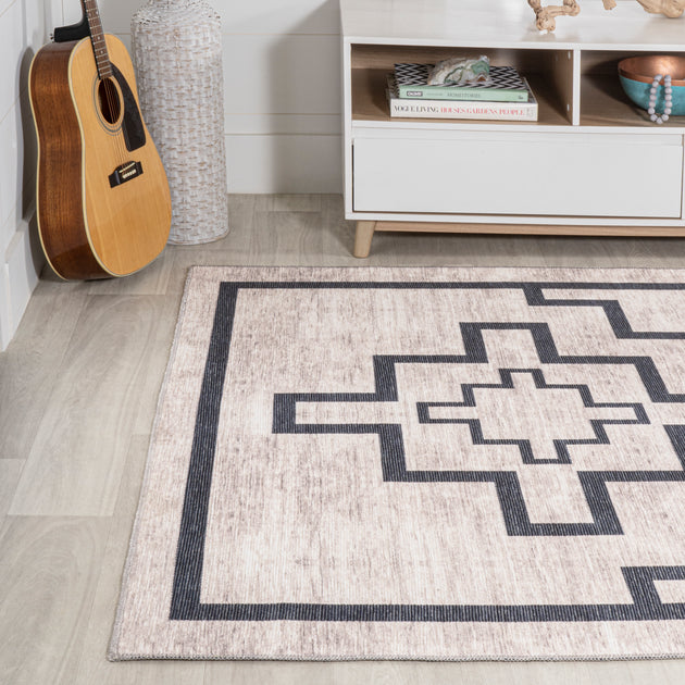 Jonathan Y Ashkii Area Rug Ivory/Black 4