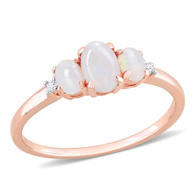 Mimi & Max 3-Stone Ring Rose Gold US 5 2