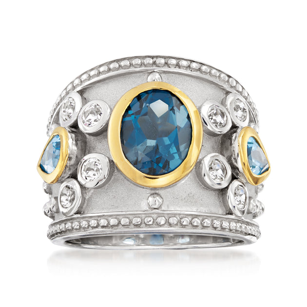 Ross-Simons Blue and White Topaz Ring Blue US 5 2