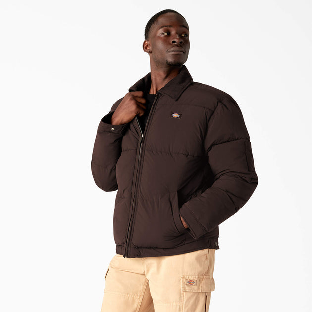 Dickies Overbrook Puffer Jacket Brown Small 4