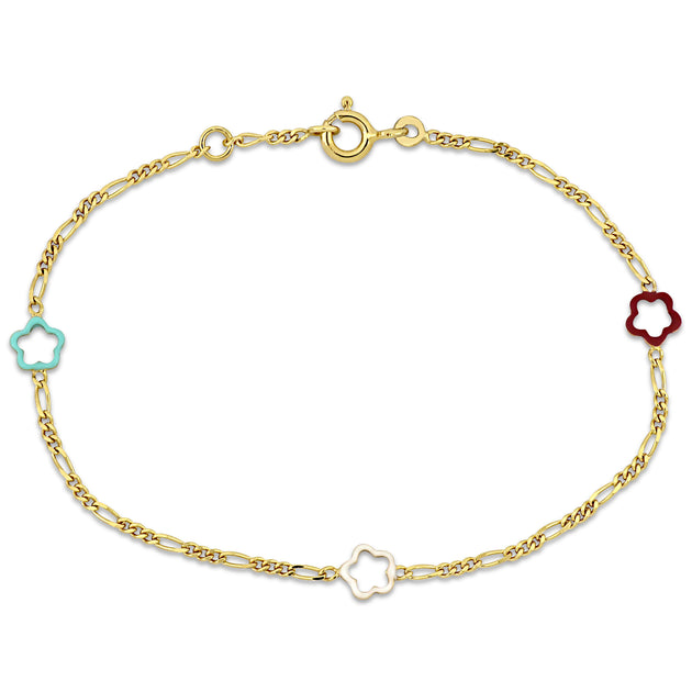 Mimi & Max Childrens Flower Charm Bracelet Blue One Size 2