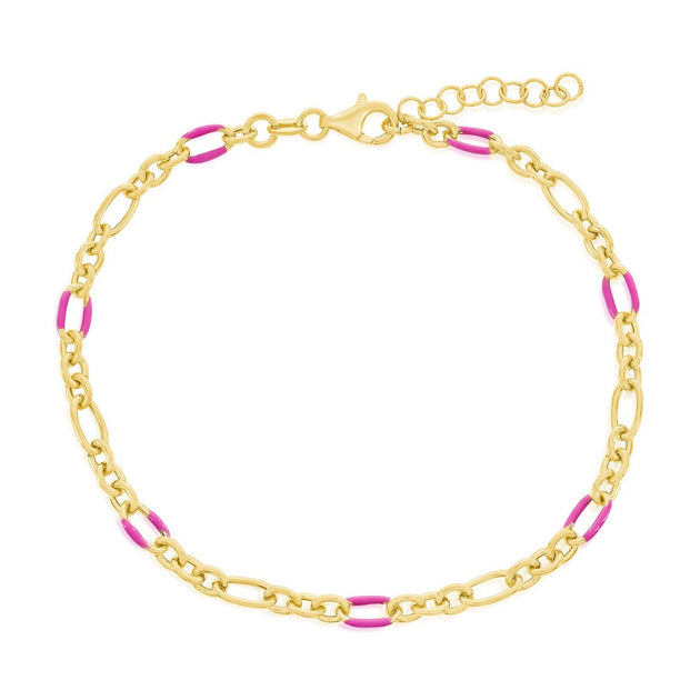 Simona Anklet Rose Violet Gold Plated 2
