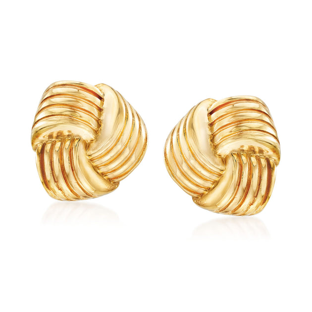 Ross-Simons Puffed Knot Clip-On Earrings Yellow Gold 2