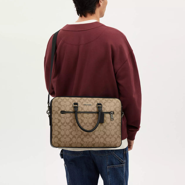 Coach Outlet Ethan Slim Brief In Signature Canvas | ShopSimon