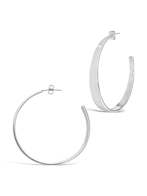 Sterling Forever Graduating Hoop Earrings Gold 4