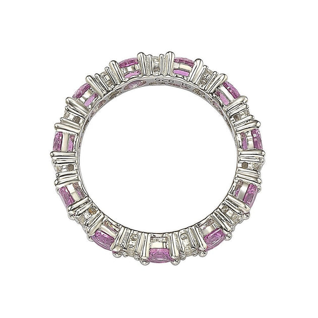 Suzy Levian Eternity Band Pink Sterling Silver US 7 4