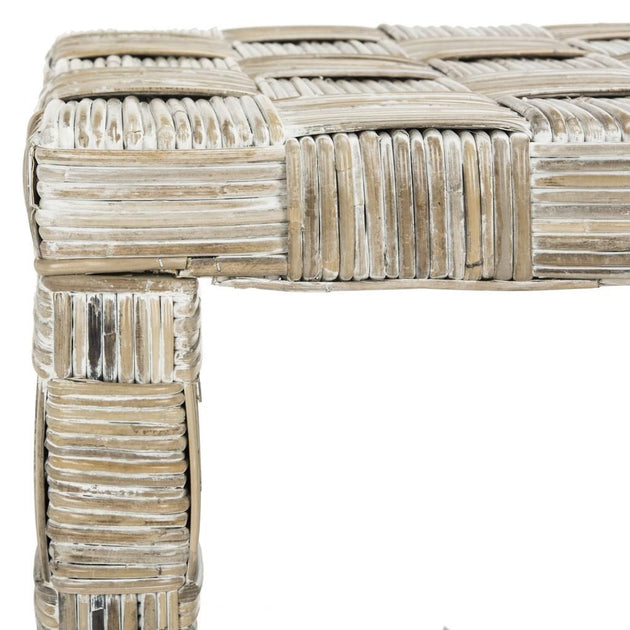 Safavieh Adkin Rattan Coffee Table Whitewashed 3