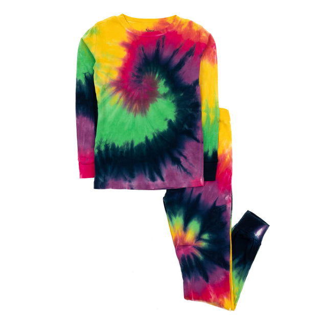 Leveret Kids Two Piece Cotton Pajamas Tie Dye Multi US 12 2