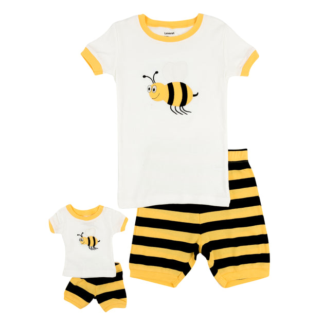Leveret Girls and Matching Doll Short Pajamas Multi US 2T 2
