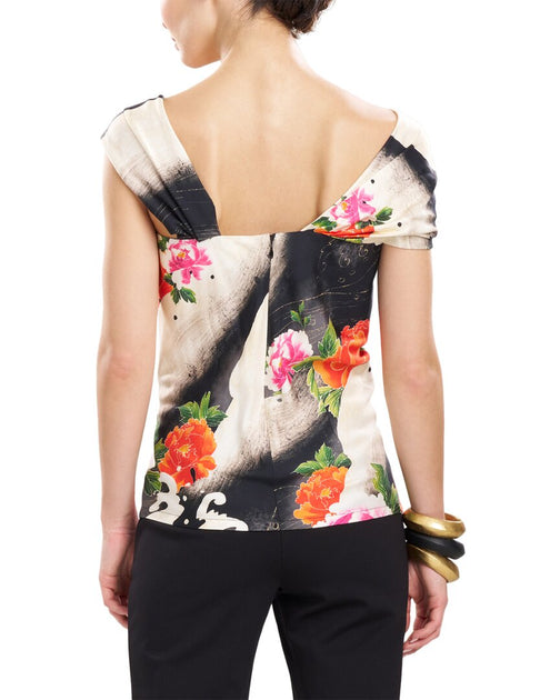 Natori Mayumi Asymmetrical Halter Top Black Small 3