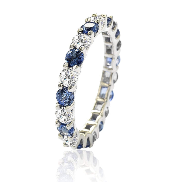 Suzy Levian Eternity Ring Blue US 8.5 2