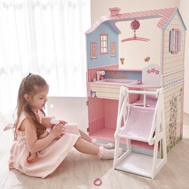 Teamson Kids TD-11460A Wooden Doll Nursery Changing Station Multicolor 3