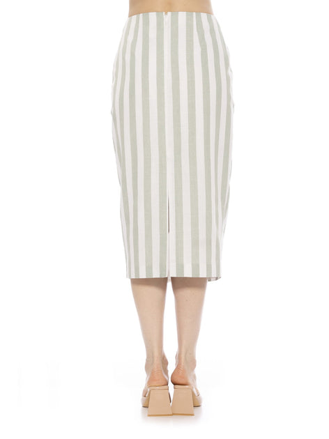 Alexia Admor Jacki Stripe Skirt Green US 2 4