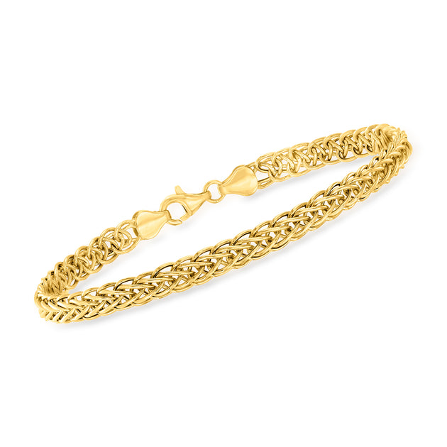 Ross-Simons Wheat-Link Bracelet Yellow Gold Female 3