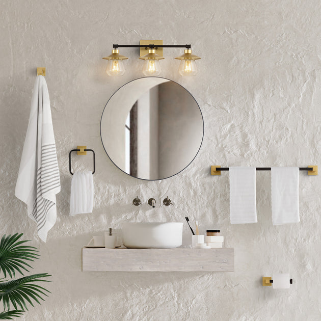 Jonathan Y Avalon 26-inch 3-Light Vanity Light Gold 3