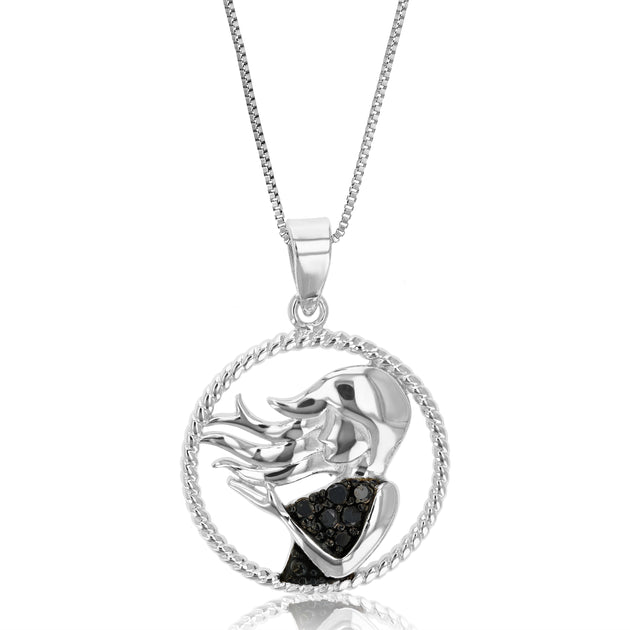 Vir Jewels Zodiac Pendant Black 1/8 cttw 2