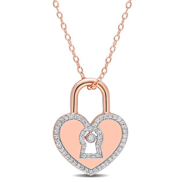 Mimi & Max Heart Lock Pendant White 2