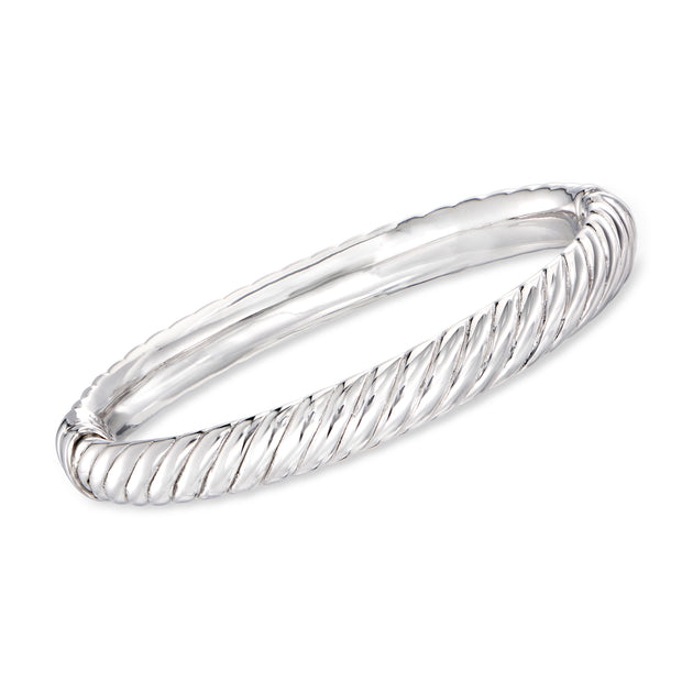 Ross-Simons Sterling Silver Spiraled Oval Bangle Bracelet Multi 2