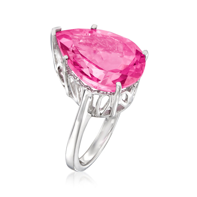 Ross-Simons Ring mit birnenförmigem rosa Topas 4