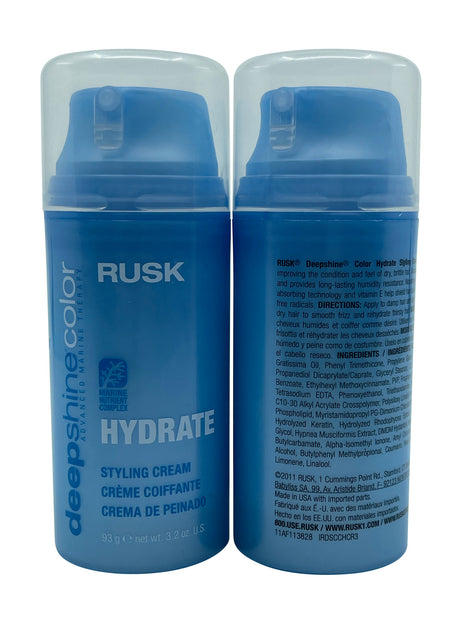 Rusk Deep Shine Color Hydrate Styling Cream Blue 3.2 oz 3