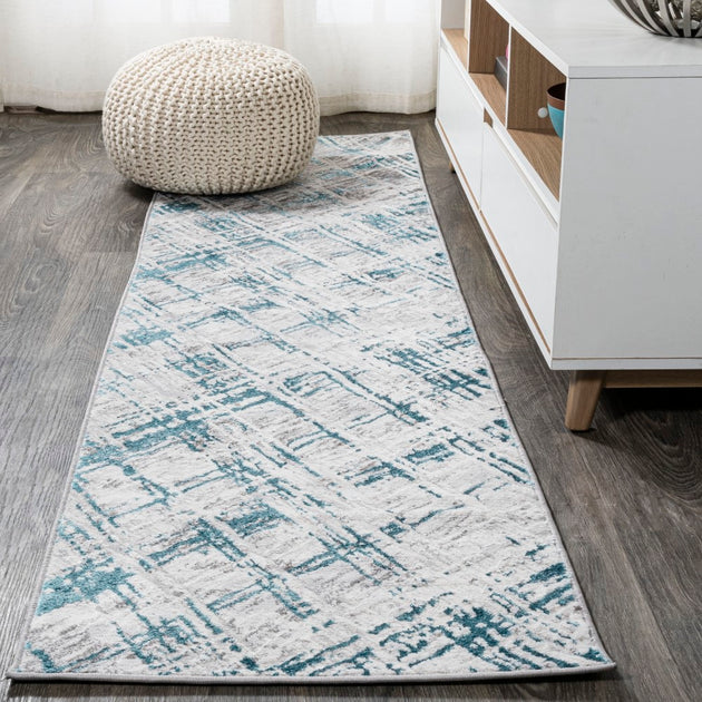 Jonathan Y Slant Area Rug Turquoise 2