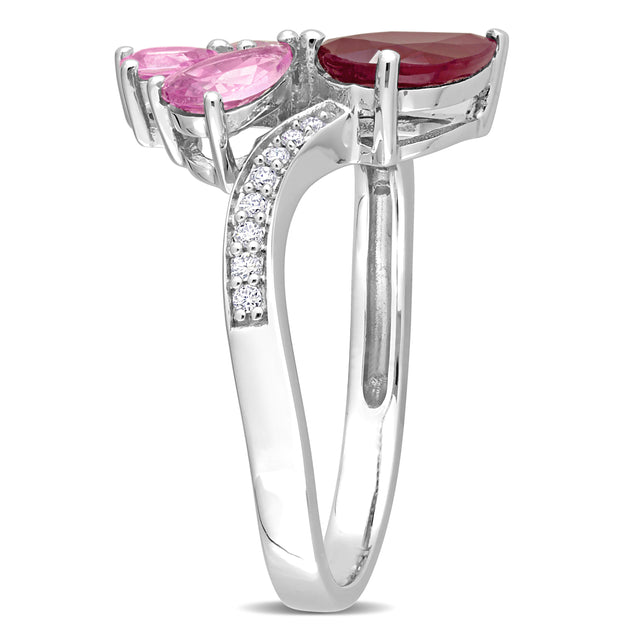 Mimi & Max Toi et Moi Ring Red US 6 3