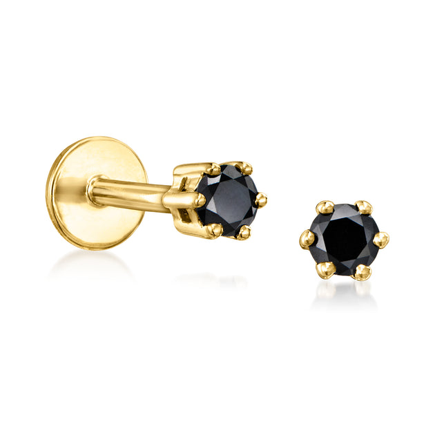Ross-Simons RS Pure Black Diamond Stud Earrings Yellow Gold 2