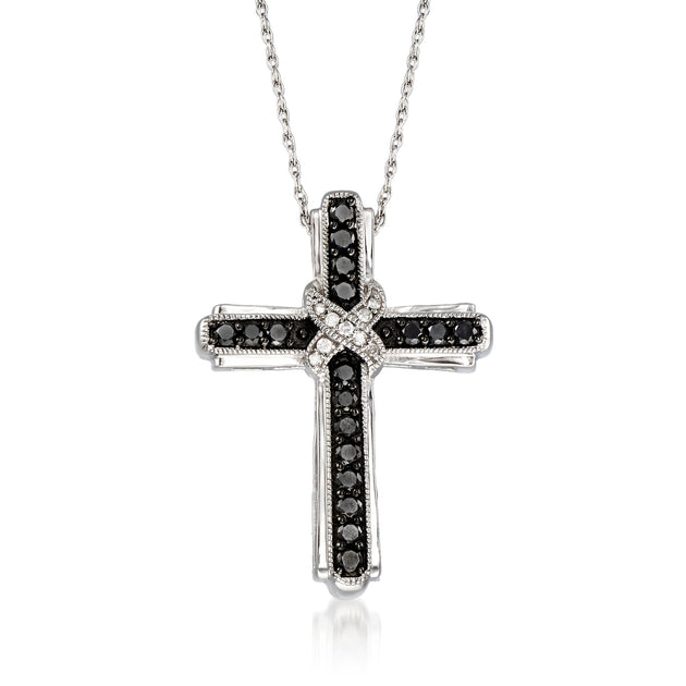 Ross-Simons Diamond Cross Pendant Necklace Silver 2