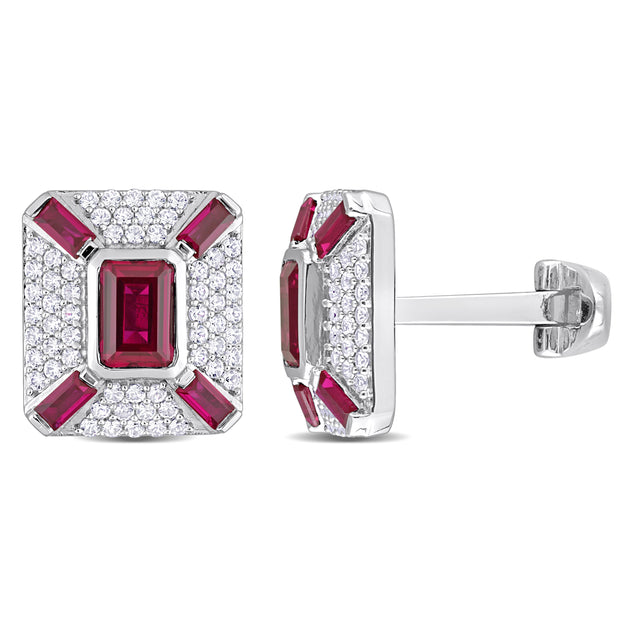 Mimi & Max Cufflinks Red Sterling Silver 2
