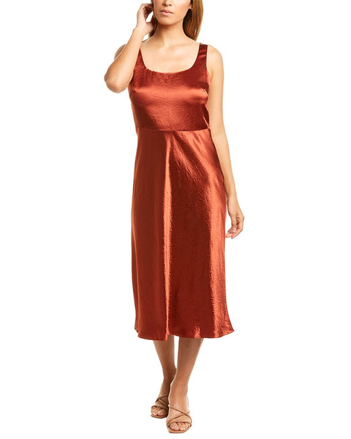 Vince Fitted Satin Slip Dress